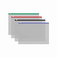 Папка на молнии B5 (289*214мм) EK "Fizzy Clear" 50327 Zip,прозр.,цв.молн.,пластик,120мкм,асс.