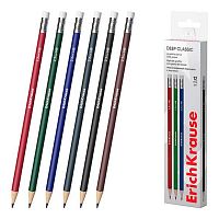 Карандаш ч/гр. с ласт. EK "Deep Classic triangular" 60718 HB трёхгр.,асс.