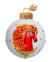 Шар КОЛОМЕЕВ Символ года 2026 "Лошадка с огненной гривой" КУ-65-254046 стекло, 6,5см,подар.уп.