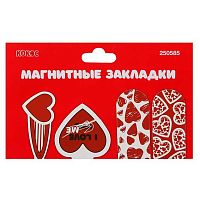 Закладки магнитные КОКОС "Сердечки" (4шт) 250585 картон