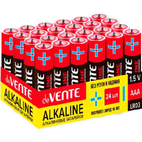 Батарейка deVENTE "Alkaline" 9010115 алкалиновая,AAA,LR03,1,5В,4шт/в термоусад.пленке