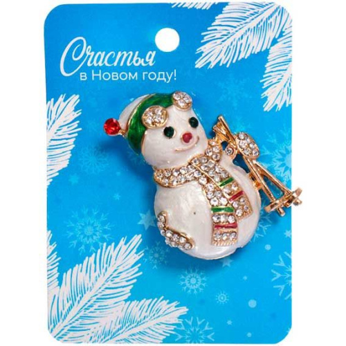Брошь "Зимняя сказка - Снеговичок" 546-092