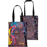 Сумка-шоппер deVENTE "Label. Cyber Cat" 7046537 двухстор.,непромок.плащёв.,34*44см