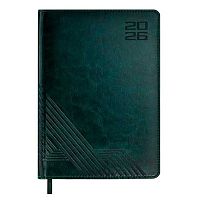 Ежедневник 2026г. А5 176л. ESCALADA кож.зам. "Сариф тёмно-зелёный" 70223 блинтовое тиснение