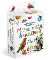 Развивающие карточки ХАТ Малышковая Академия "Кто что ест" 32978 (60шт.),к/к