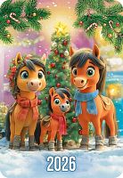 Календарь карм. 2026г. ЛИС "Символ года (семейный)" КГ-26-223 уф-лак,64*93мм,карт.225г/м