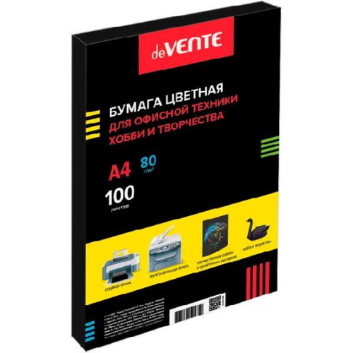 Бумага А4 д/офисной техники deVENTE 100л. интенсив.чёрная 2072101 80г/м2