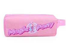 Пенал-косметичка ПЧЕЛКА 2отд. 200*90*55 К-12 "Милые пони" двуст.печать,ткань, ручка