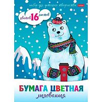 Бумага цв. мелов. А4 16л.16цв. ХАТ "Для вдохновения" 22180 обл.мел.карт.