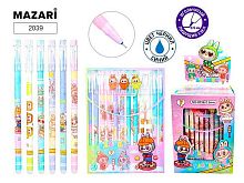 Набор гел. ручек 12шт. "Пиши-Стирай" MAZARI "Зубастик" 2039 синие,0,5мм,цв.корп.,асс.