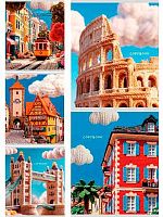 Тетрадь 48л. (клетка) Проф-Пресс "Вязаные города" Т48-0253 мел.карт.,холст