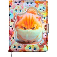 Дневник 1-11кл. deVENTE тв.обл. "Angry Cat" 2020675 кож.зам.,поролон,бел.бум.,магн.створка