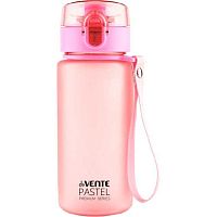 Бутылка пластик. 400мл deVENTE "Pastel" 8090330 розовая,матовая,17,9*6,5см,с диффуз.,текстил.петля