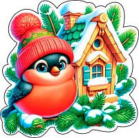 0.7-66-5238 Украшение на скотче "Снегирь" (блёстки) (10шт) (МО)