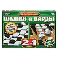 Игра настолная Умные игры 2в1 "Шашки и Нарды" 345*240*45мм 4660254478770