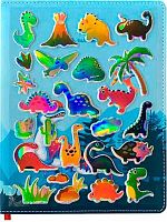 Дневник 1-11кл. Проф-Пресс тв.обл. "Dino Stickers" Д48-9896 кож.зам.,набор 4цв.стикеров