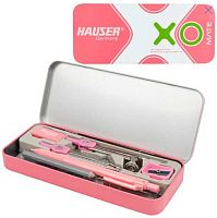 Готовальня HAUSER (10предм.) HA6418-2 в метал.розов.футляре