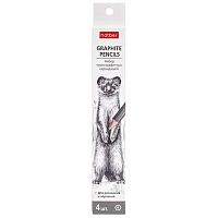 Карандаши ч/гр. ХАТ 071085 (4шт) (H,HB,HB,B) шестигр.корп.,заточ.,к/к,е/подвес