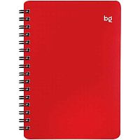 Записная книжка А6  60л. BG спираль "Base" 57756 красная пластик.обл.,тисн.фольг.