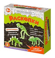 Игра настольная Десятое королевство Раскопки "Набор юного палеонтолога" (3 светящ.динозавра) 05087