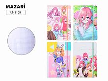 Блокнот 14*21см  80л. MAZARI "Anime" AT-3109 карт.обл.,на резинке,асс.