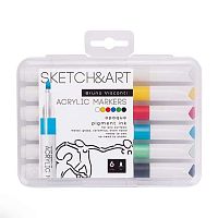 Маркеры акрил.  6цв. BV "SKETCH&ART" 22-0125 кругл.,пулевидн.1-3мм