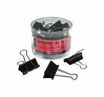 Зажим для бумаг ГЛОБУС 41мм чёрн. ЗБ-41ЧПК пластик/к