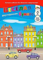 Бумага цв. двухстор. с рис. А4 16л. 8цв. АППЛИКА "Машинки" С2779-07