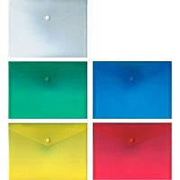 Папка-конверт на кнопке B5 ATTOMEX 3071428 п/прозр.,150мкм,асс.