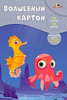 Картон цв. А4 10л.10цв. АППЛИКА "Осьминожка" С0010-31 волшебный,в папке