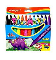 Фломастеры Утолщ. 12цв. KEYROAD "Jumbo" KR971413 вент.колп.,карт.футл.