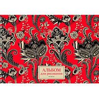 Альбом для рис.40л. ЭКСМО спираль "Орнамент пэйсли" АСБ402529 мел.карт.блёст.,выб.лак