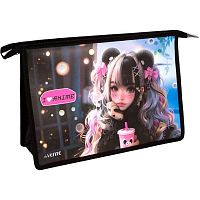 Папка д/тетрадей А4 deVENTE "I Love Anime" 8056541 с расш.10см,400мкм,непрозр.,факт.песок,фольга