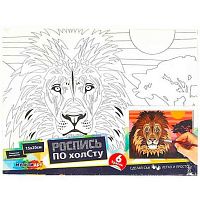 УЦЕНКА Холст д/росписи  МУЛЬТИ АРТ "Лев" 15*20см CANV15X20-MALION