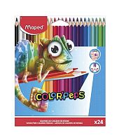 Карандаши пластик. 24цв. MAPED "Chameleon" 834501 к/к,е/подвес
