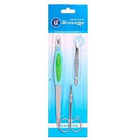 Набор маникюрный "Ultramarine" 3предм. (пилка метал.,ножницы,пинцет) 865-405 блист.