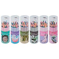 Карандаши короткие 12цв. BV "Funcolor" 30-0091 пластик.корп.,с точилкой,карт.туба