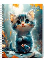 Тетрадь 48л. (клетка) АППЛИКА спираль "Котёнок" С0245-135 блёстки Тетрадь 48л. (клетка) АППЛИКА спираль "Котёнок" С0245-135 блёстки