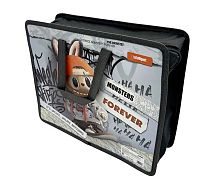 Папка д/тетрадей А4 INTELLIGENT "Monsters" DL-8600 пластик.,на молн.,ткан.ручки