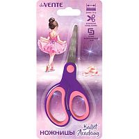 Ножницы детск. 13см deVENTE "Ballet Academy" 8010506 закругл.лезвия,прорезин.ручки,к/блист.