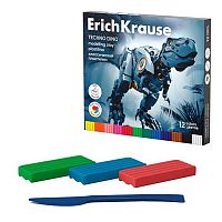 Пластилин 12цв.,192гр. EK "Techno Dino" 65200 со стеком,к/к