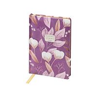Ежедневник н/д А5 120л. BV кож.зам. "Flora. Cotton flower" 3-744/10 тв.обл.,зол.срез,беж.бум.,линейк
