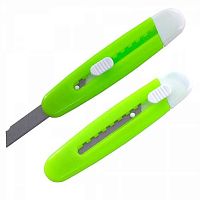 Нож канцелярский  9мм ALINGAR AL11221 с фикс.лезв.,цв.корп.неон,асс.