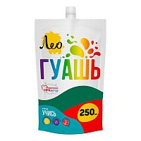 Гуашь 250мл Лео "Учись" LGD-250 (606) изумрудная группа 2 дой-пак с штуцером