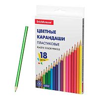 Карандаши пластик. 18цв. EK 53362 шестигр.