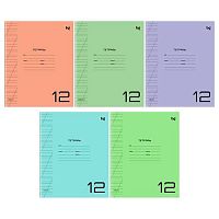 Тетрадь 12л. (кос.лин.) BG пластик.обл. "UniTone. MIX" 57702 асс.