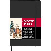 Скетчбук А6  80л. deVENTE тв.обл. "Art" 2134415 чёрный,кож.зам.,крем.бум.140 г/м2
