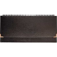 Планинг настол. н/д  64л. 294*142мм deVENTE кож.зам. "Bellagio" 2039813 чёрный,спираль,подар./к