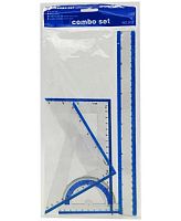 Набор геом. INTELLIGENT (4предм.) CP-131 (линейка 30см,трансп.,2угол.13см,18см) ПВХ-пакет