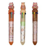 Ручка авт. шар.10-ти цв. CENTRUM "Капибара" 77064 синяя,0,7мм